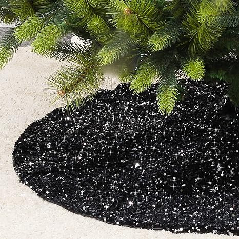 SY Super Bang Christmas Tree Skirt, Sequins Tree Skirts for Xmas Tree Decorations and Ornaments, ... | Amazon (US)