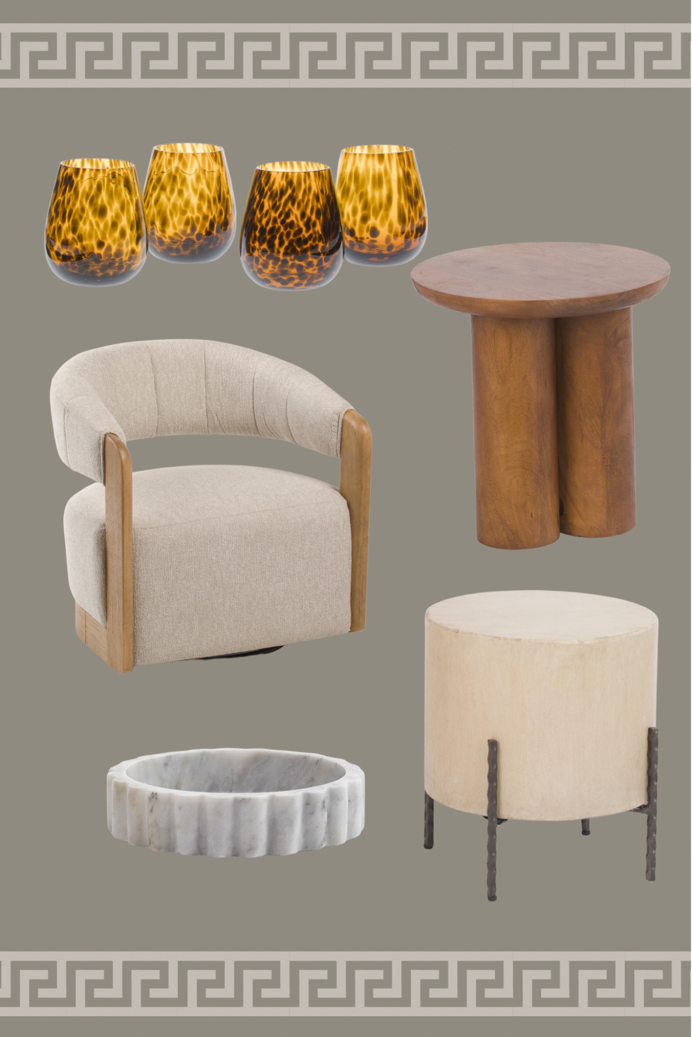 Love the tortoise shell glasses.  All more modern pieces in this mood board. 




Accent table, marble dish, accent chair Rachel Zoe ,

#LTKFindsUnder50 #LTKHome #LTKFindsUnder100