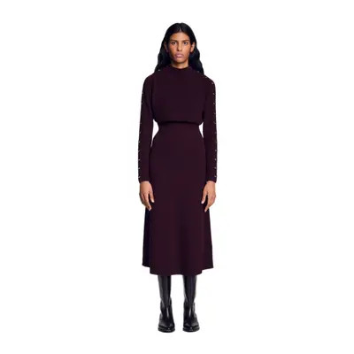 SANDRO 2-in-1 knit maxi dress in Bordeaux at Nordstrom, Size 38 | Nordstrom