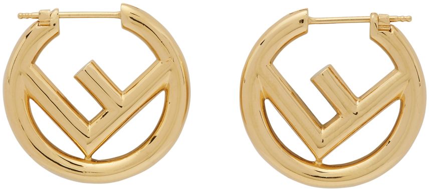 Gold 'F is Fendi' Earrings | SSENSE