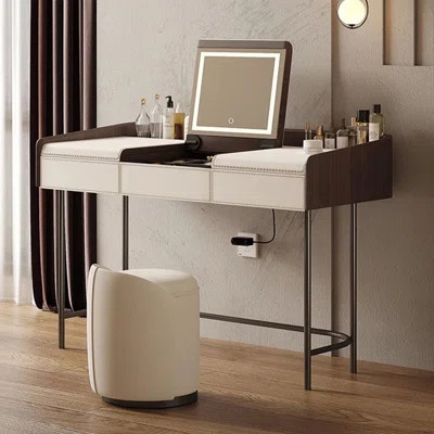 Makeup Vanity with Light mirror,2 drawers,1chair | Wayfair North America