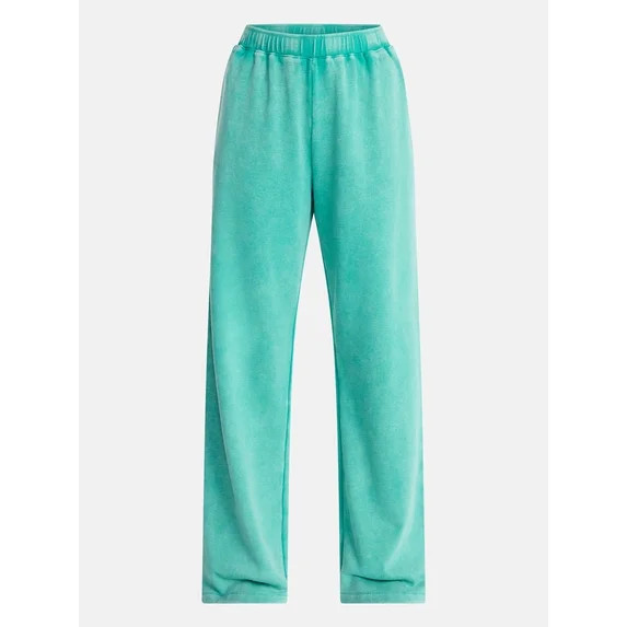 No Boundaries Washed Fleece Wide Leg Pants, 31" Inseam, Women's XXS-XXL | Walmart (US)