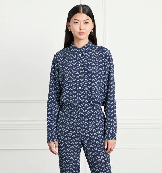 The James Shirt - Posy Navy Crepe | Hill House Home