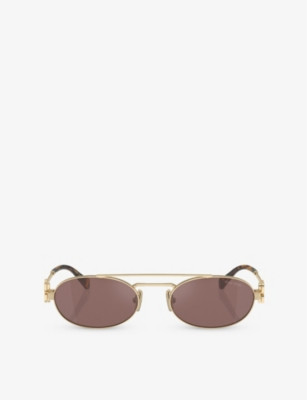 MU 54ZS oval-frame metal sunglasses | Selfridges