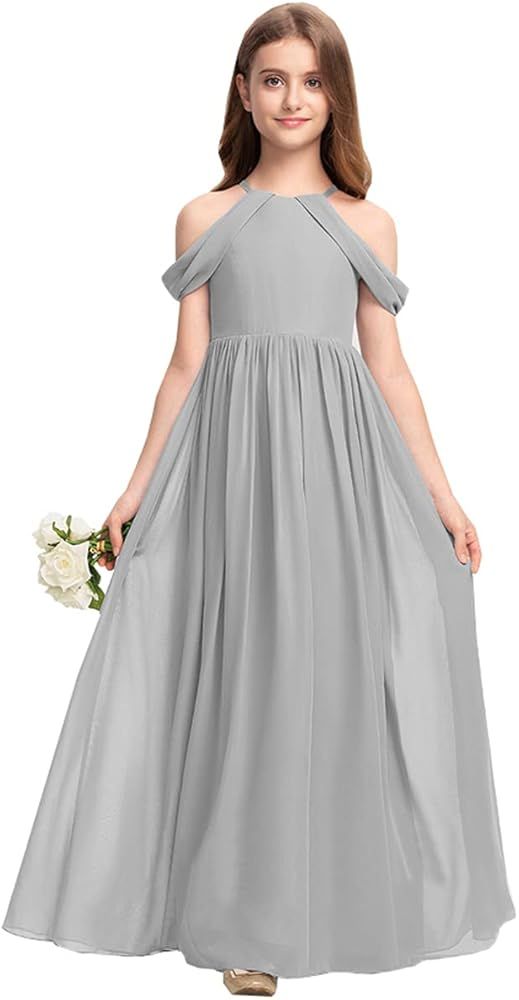 M_RAC Off-Shoulder Junior Bridesmaid Dresses Long Wedding Flower Girl Dress for Teen Girls Party ... | Amazon (US)