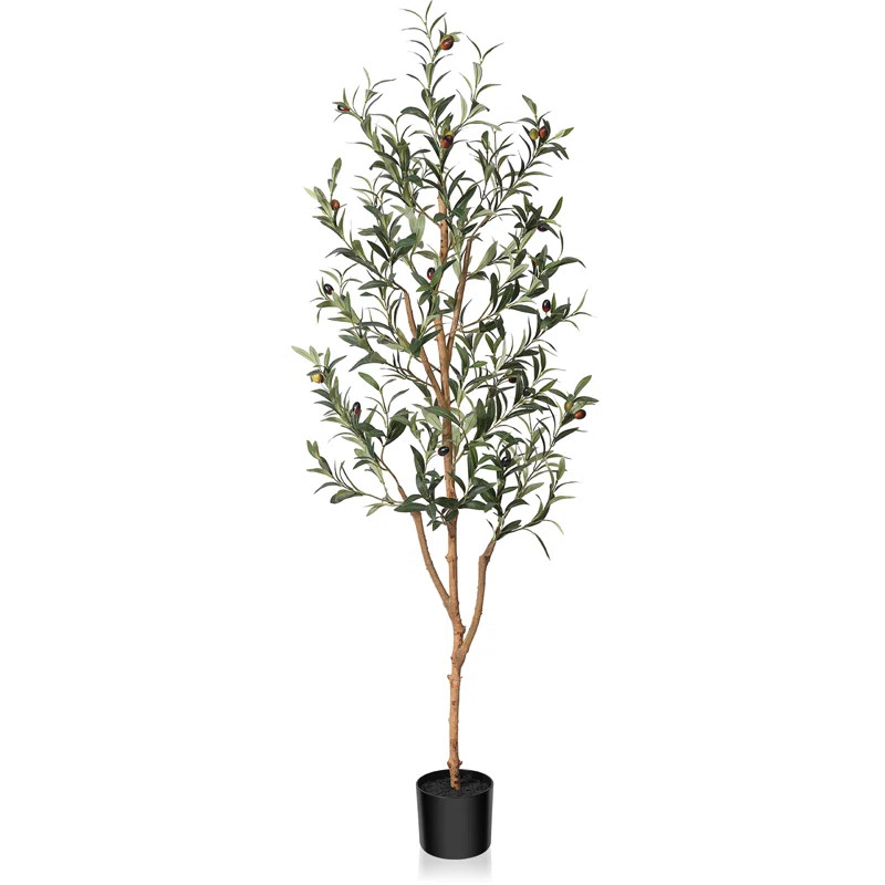 Adcock Faux Olive Tree Tree in Pot | Wayfair North America