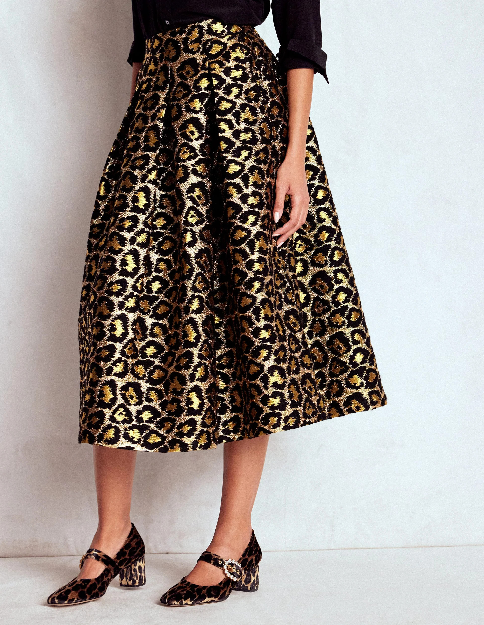 Verity Jacquard Midi Skirt-Leopard Print | Boden (US)