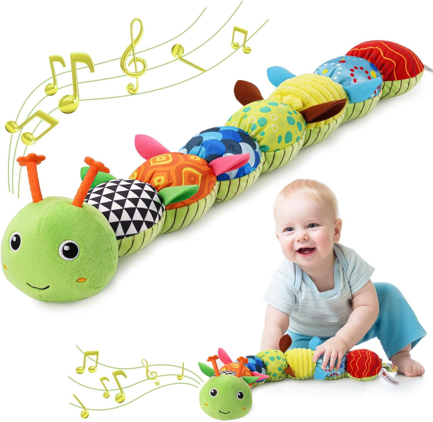 Awotoy Baby Toys 0 to 12 Months, Musical Stuffed Animal Activity Soft Toys with Multi-Sensory Cri... | Amazon (US)