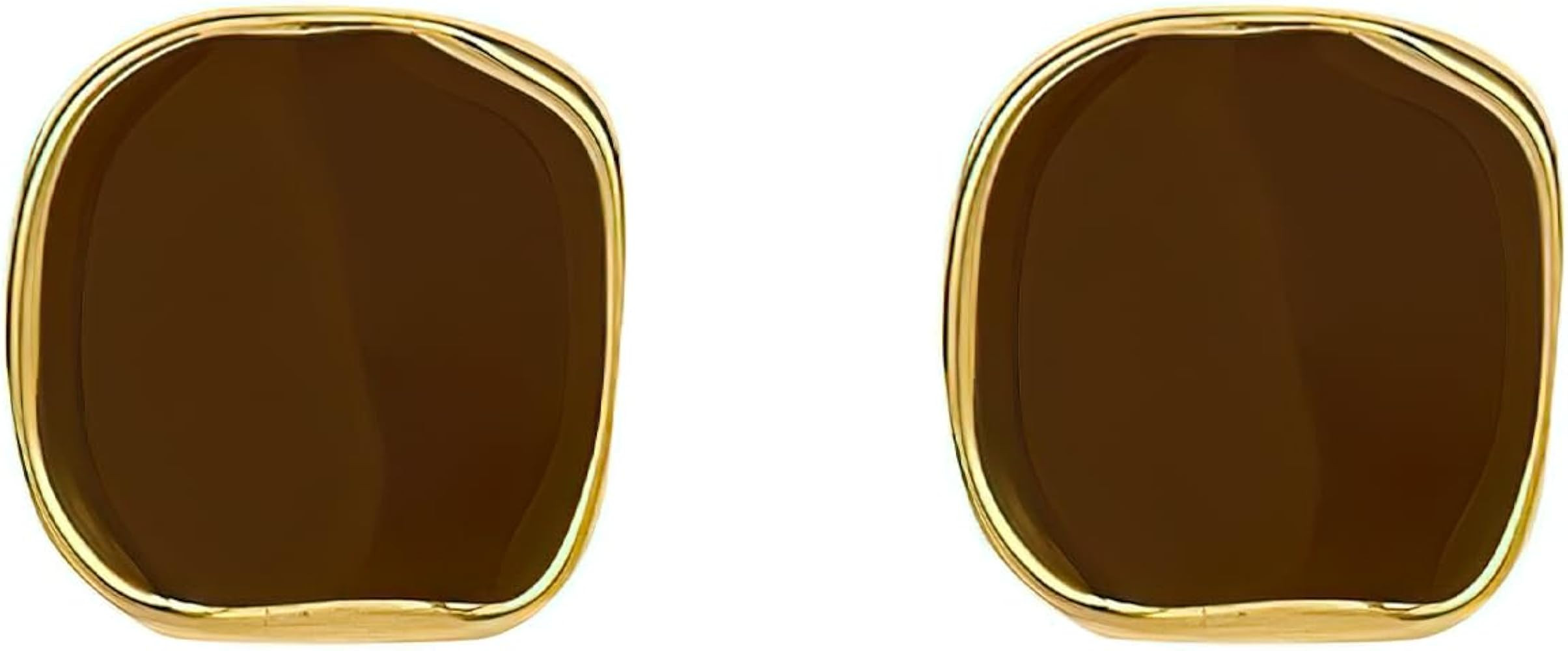 Brown Earrings for Women,Vintage Simple Square Stud Earring,Retro Gold Enamel Earrings Jewelry Ac... | Amazon (US)