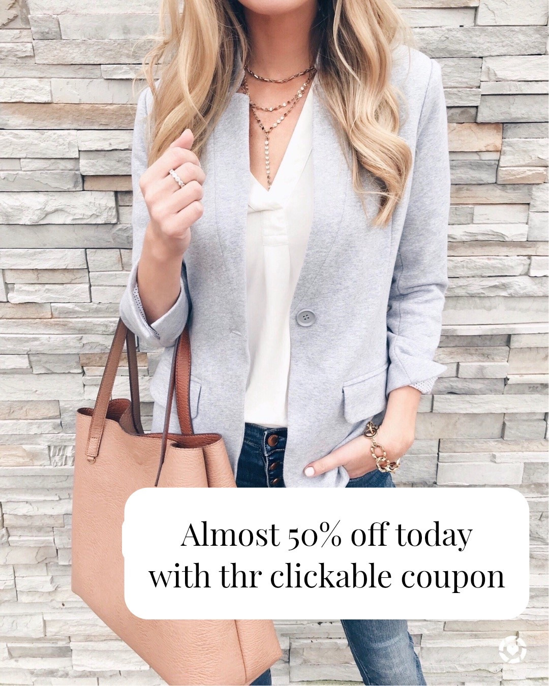 I have size small on this blazer. Almost 50% off with the clickable coupon.