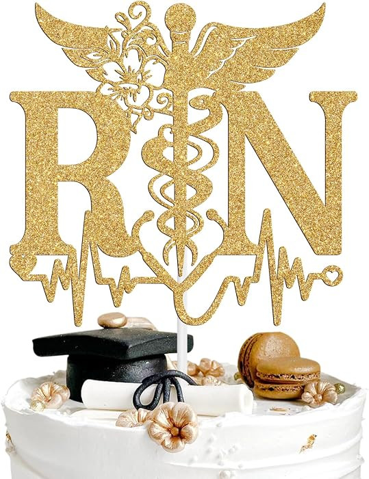 RN Cake Topper, Congrats Nurse Grad, Future RN/BSN/CNA/LPN/NP/PA, Nursing School Survivor, Medica... | Amazon (US)