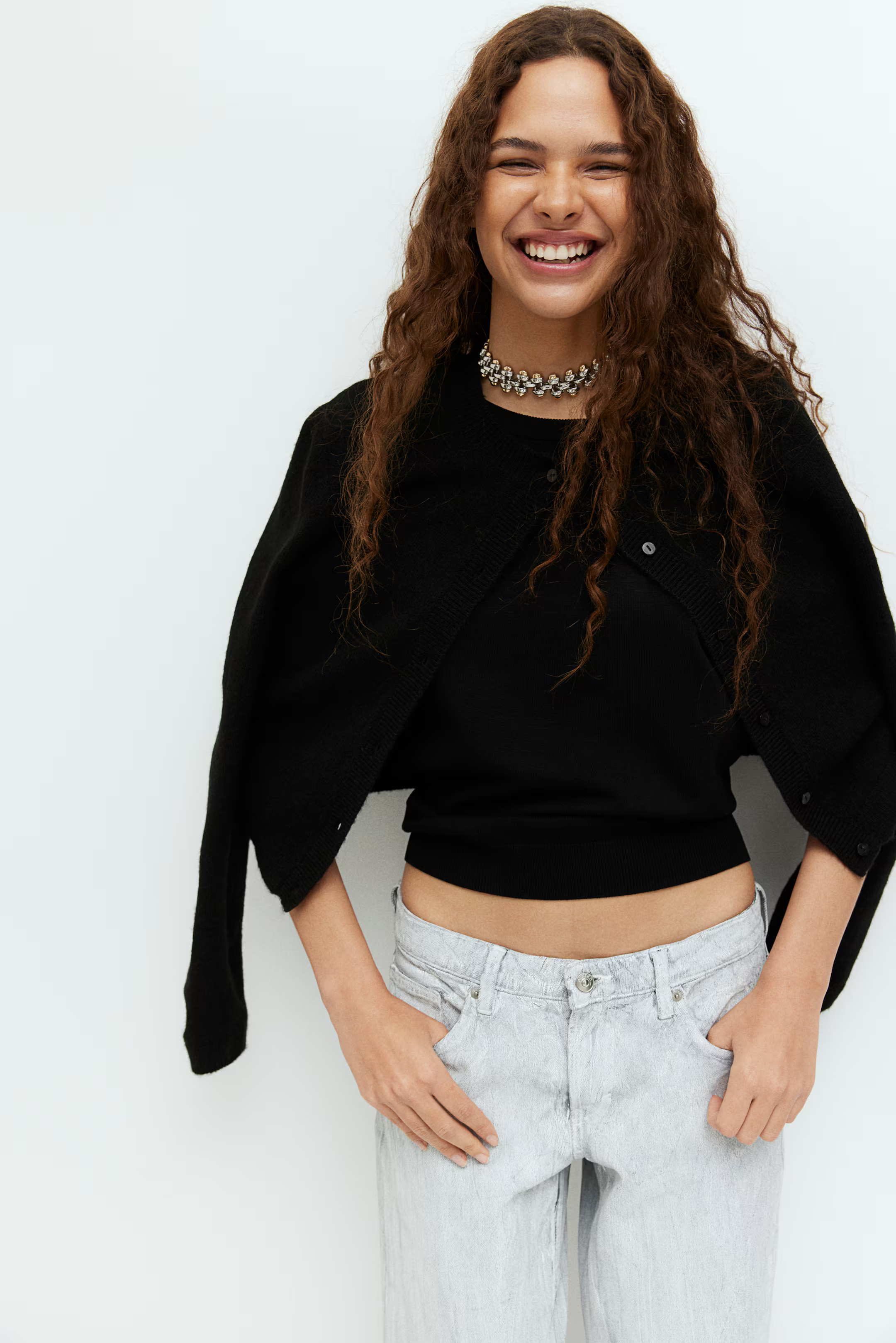 Fine-Knit Cardigan - Green melange - Ladies | H&M CA | H&M (US + CA)