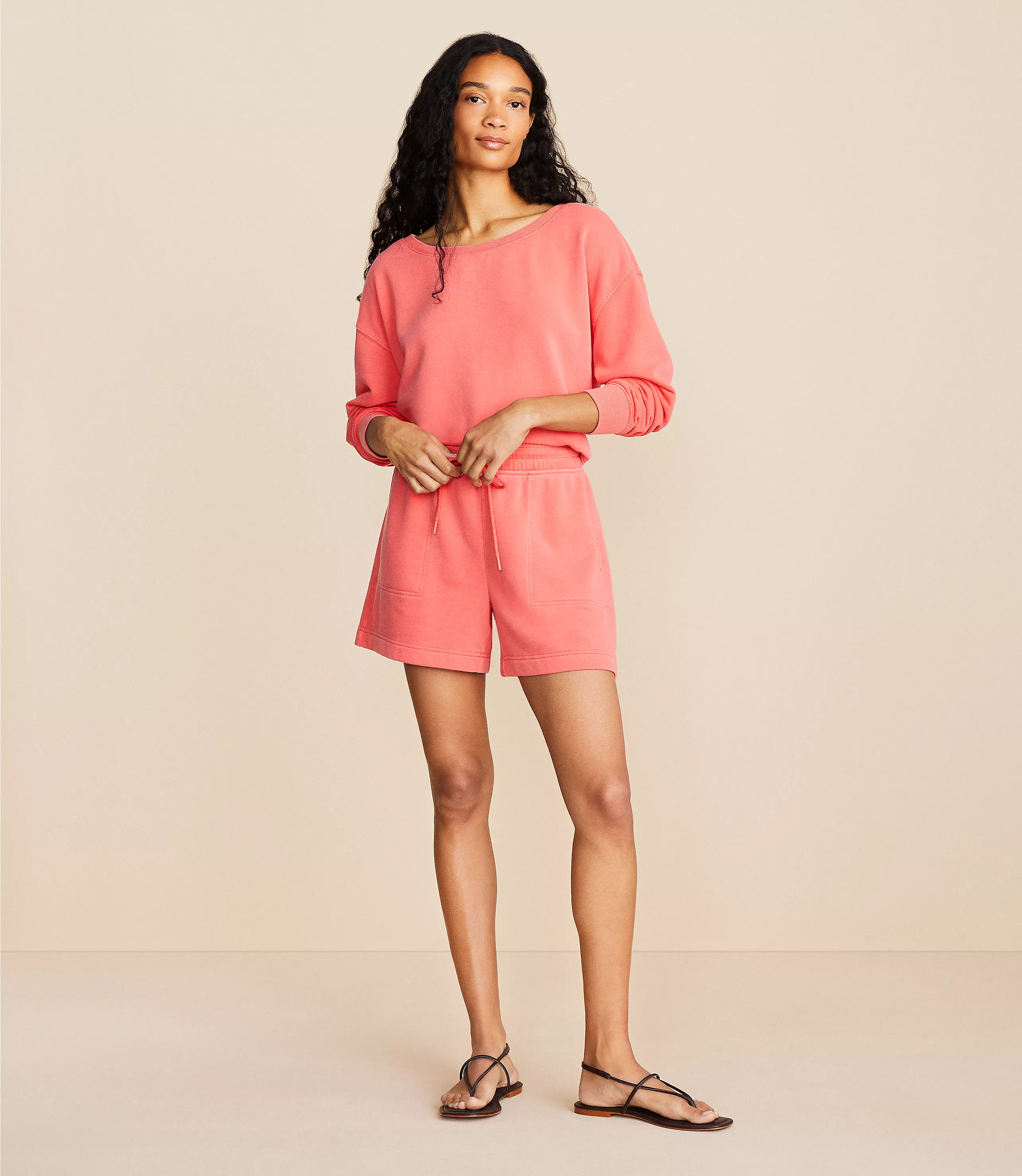 Lou & Grey Washed Cozy Cotton Shorts | LOFT