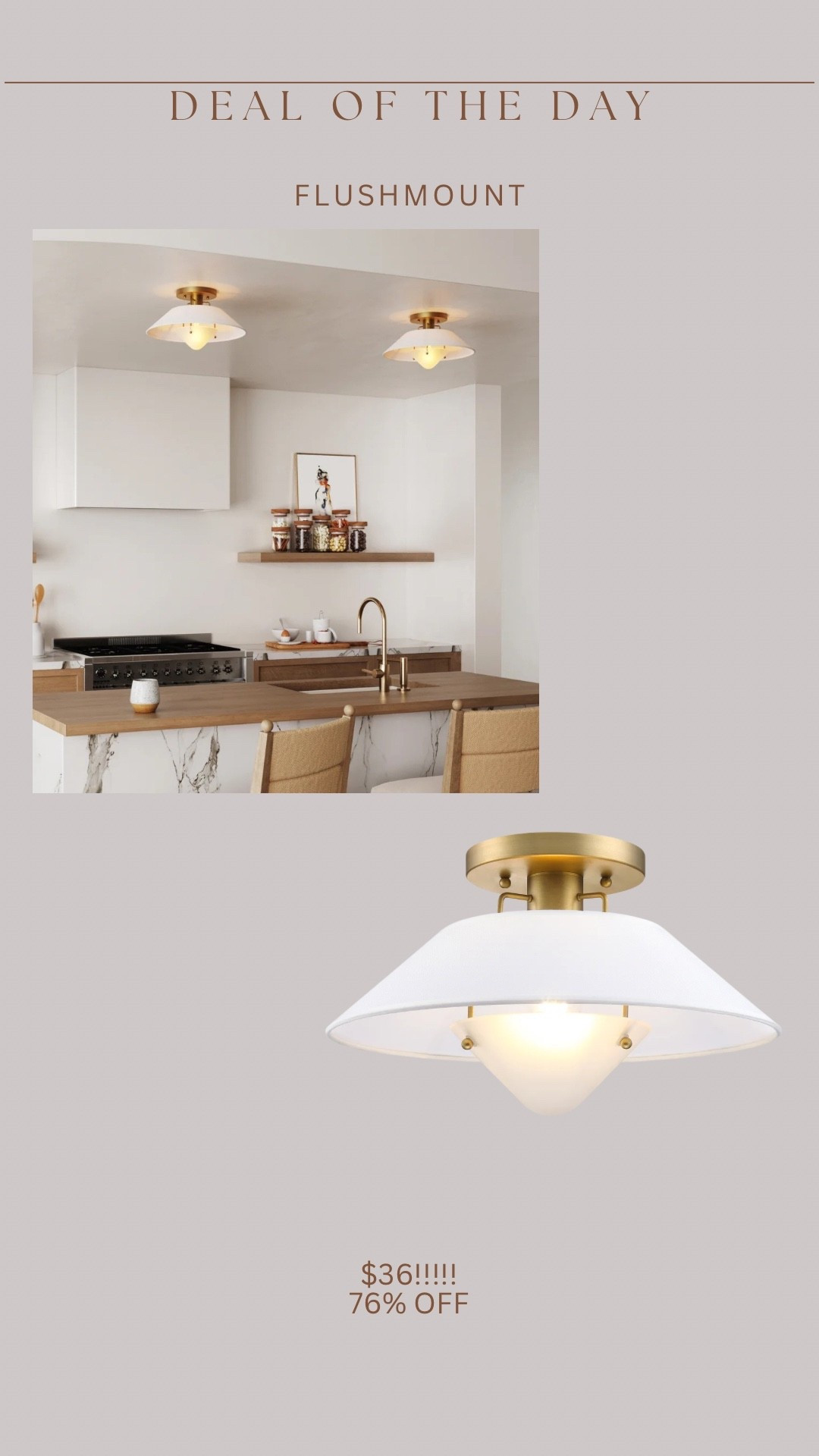 Stunning neutral flush mount 76% off 🤯👏🙌🏻 perfect in any room or hallway! 

#LTKHome #LTKSaleAlert #LTKFindsUnder50