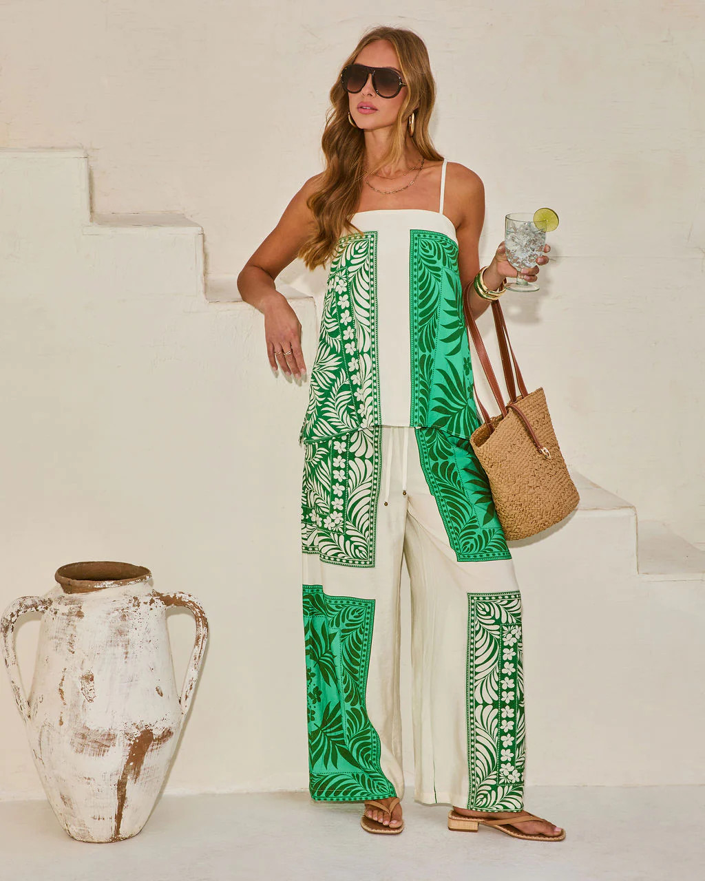 Relaxed Riviera Tropical Print Top | VICI