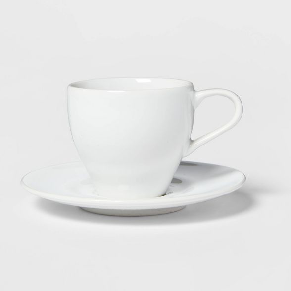 3.4oz Porcelain Espresso Cup with Saucer White - Threshold™ | Target