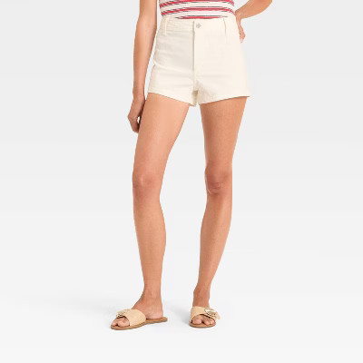 Women's High-Rise Sailor Jean Shorts - Universal Thread™ White 10 | Target