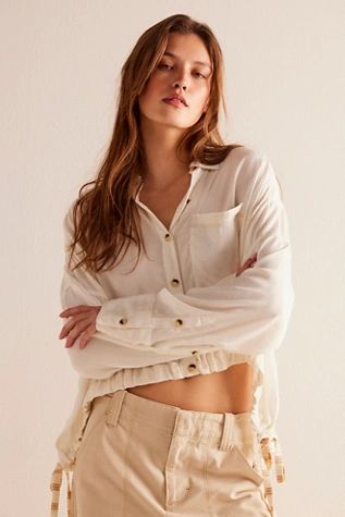 We The Free Cinch It Up Silky Shirt | Free People (Global - UK&FR Excluded)