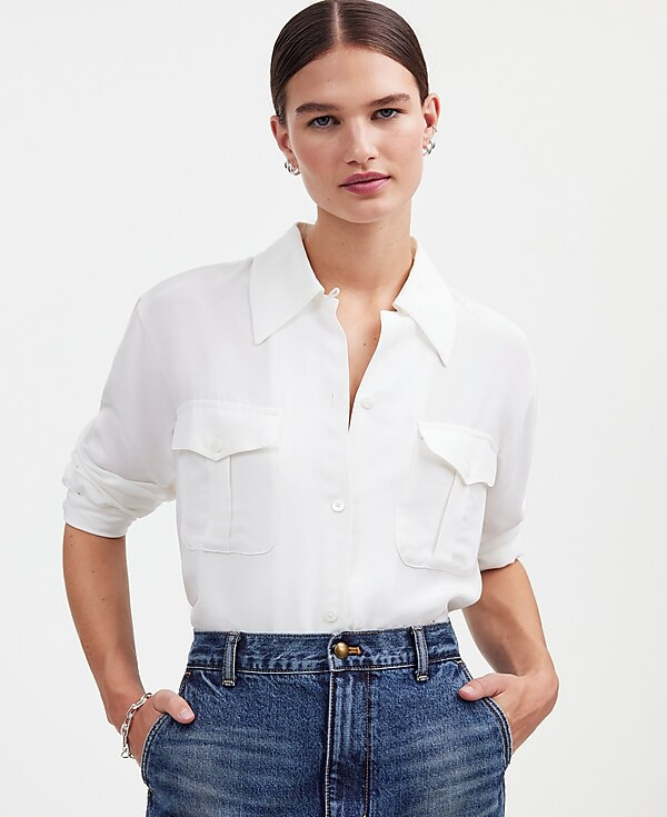 Alexa Chung for Madewell Pleat-Pocket Button-Up Shirt | Madewell
