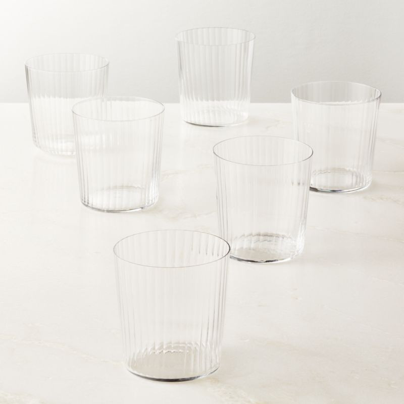 Marta Optic Double Old-Fashioned Glasses Set of 6 + Reviews | CB2 | CB2