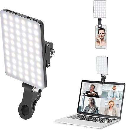 Newmowa 60 LED High Power Rechargeable Clip Fill Video Light with Front & Back Clip, Adjusted 3 L... | Amazon (US)