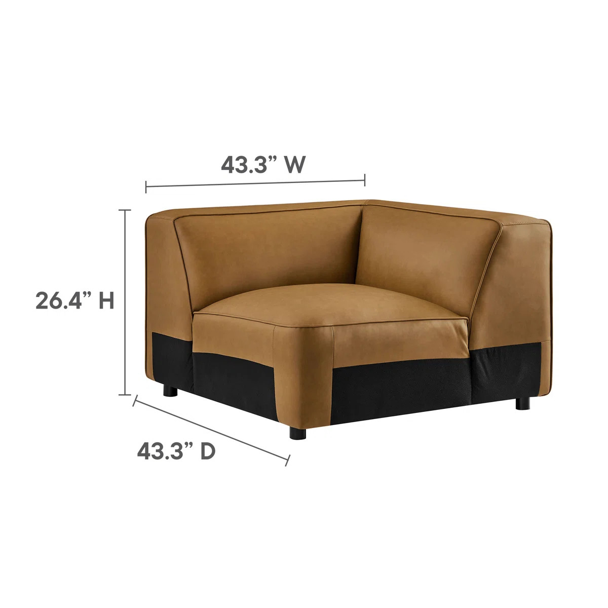 Auren 5-Piece Upholstered Armless L-Shaped Vegan Leather Modular Sofa | Wayfair North America