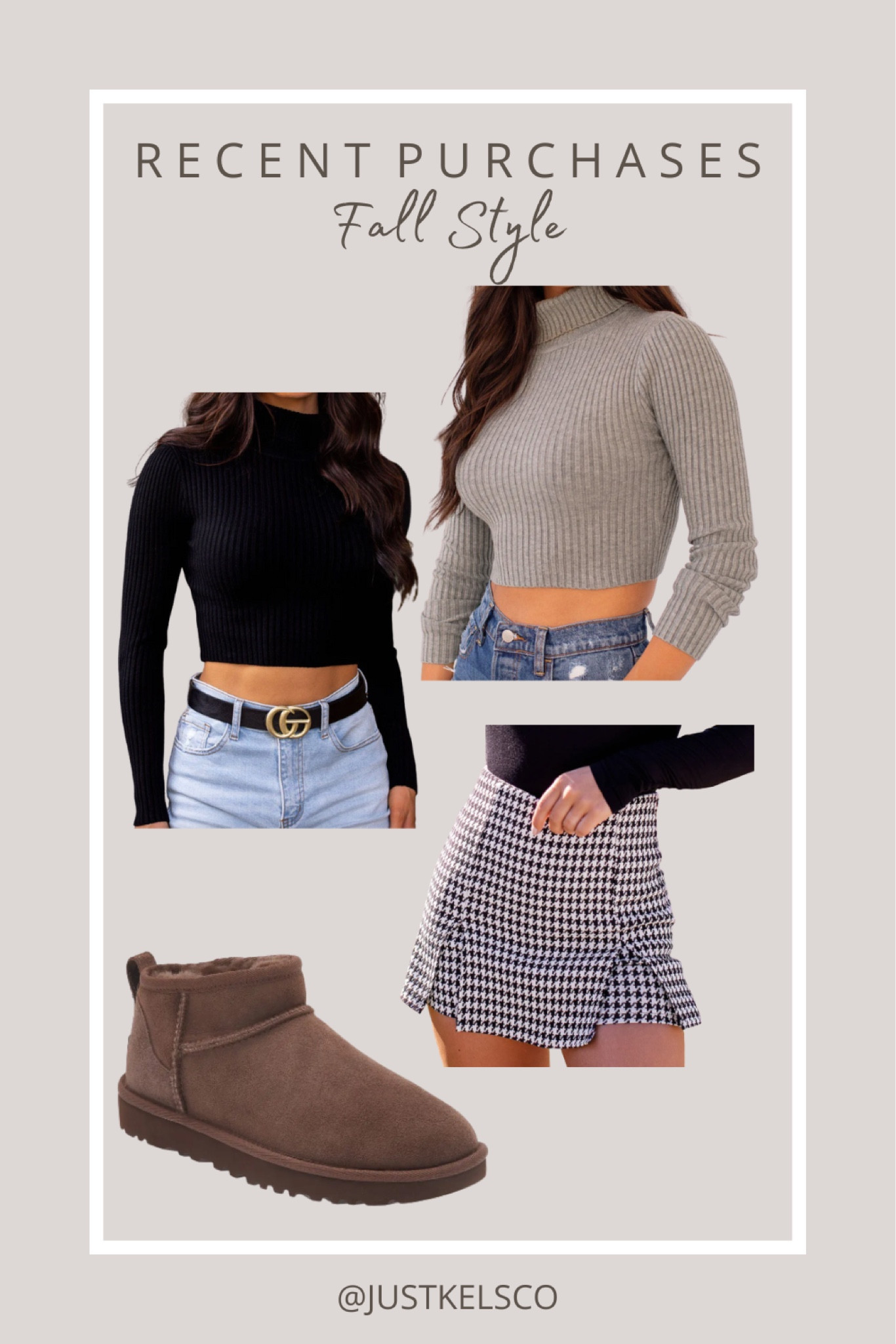 Recent purchases // fall style 🤎 ribbed turtleneck crop tops / houndstooth skort / ugg ultra minis 

#LTKshoecrush #LTKSeasonal #LTKstyletip
