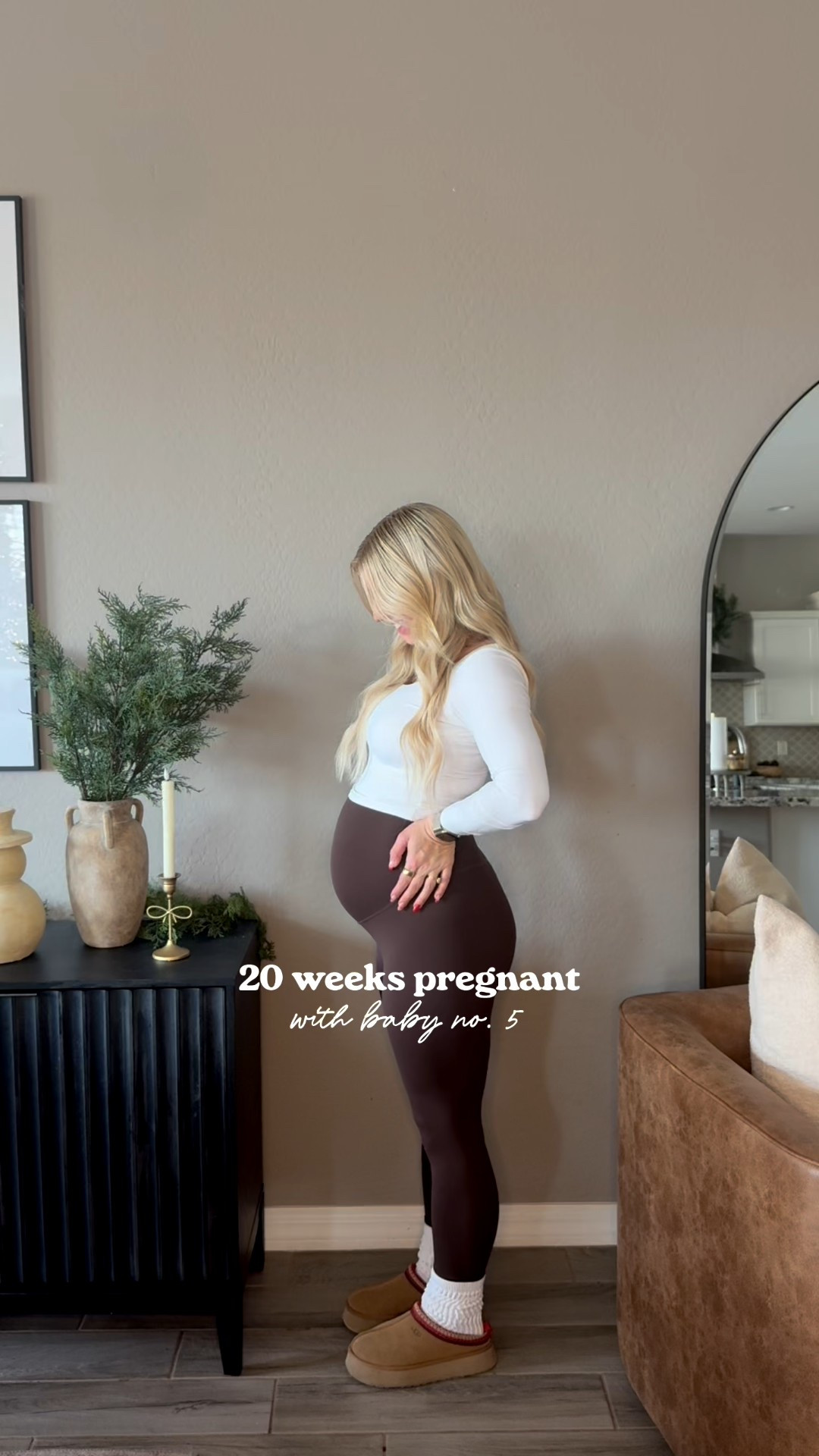 My favorite maternity leggings + top. The comfiest! ✨🤍 20 weeks pregnant 

#LTKBump #LTKFindsUnder50 #LTKootd
