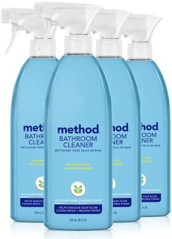 Method Bathroom Cleaner, Removes Mold + Mildew Stains, Eucalyptus Mint, 28 Fl Oz (Pack of 4) | Amazon (US)