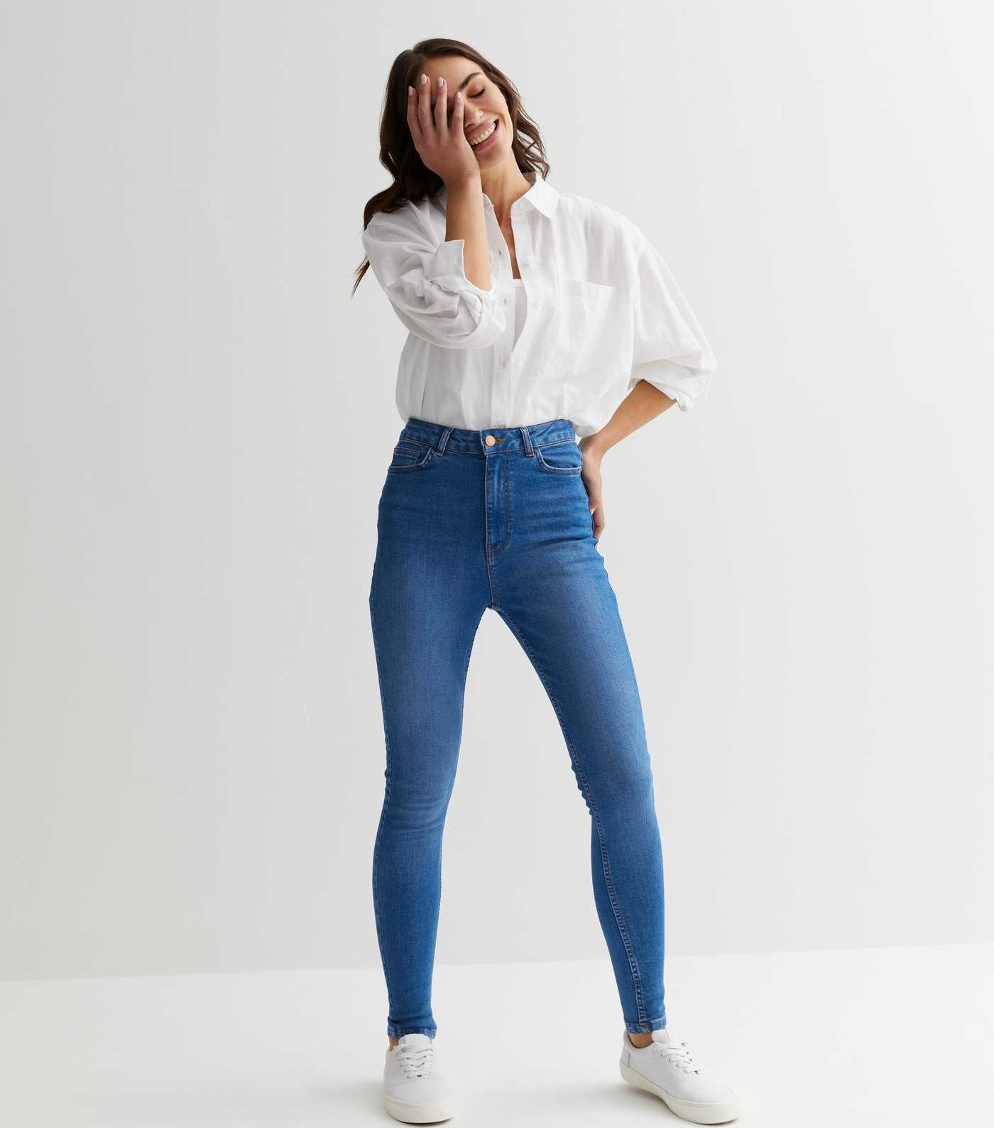 Bright Blue Lift & Shape Jenna Skinny Jeans | New Look | New Look (UK)