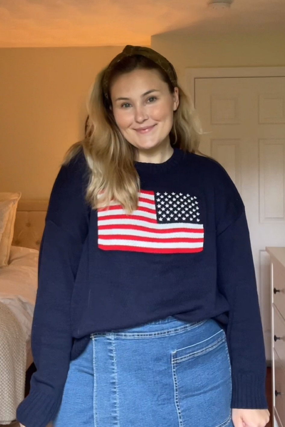 Comfy Memorial Day weekend or Fourth of July outfit 

Xxl in sweater
Size 17 in skort 

#LTKPlusSize #LTKSaleAlert #LTKFindsUnder50