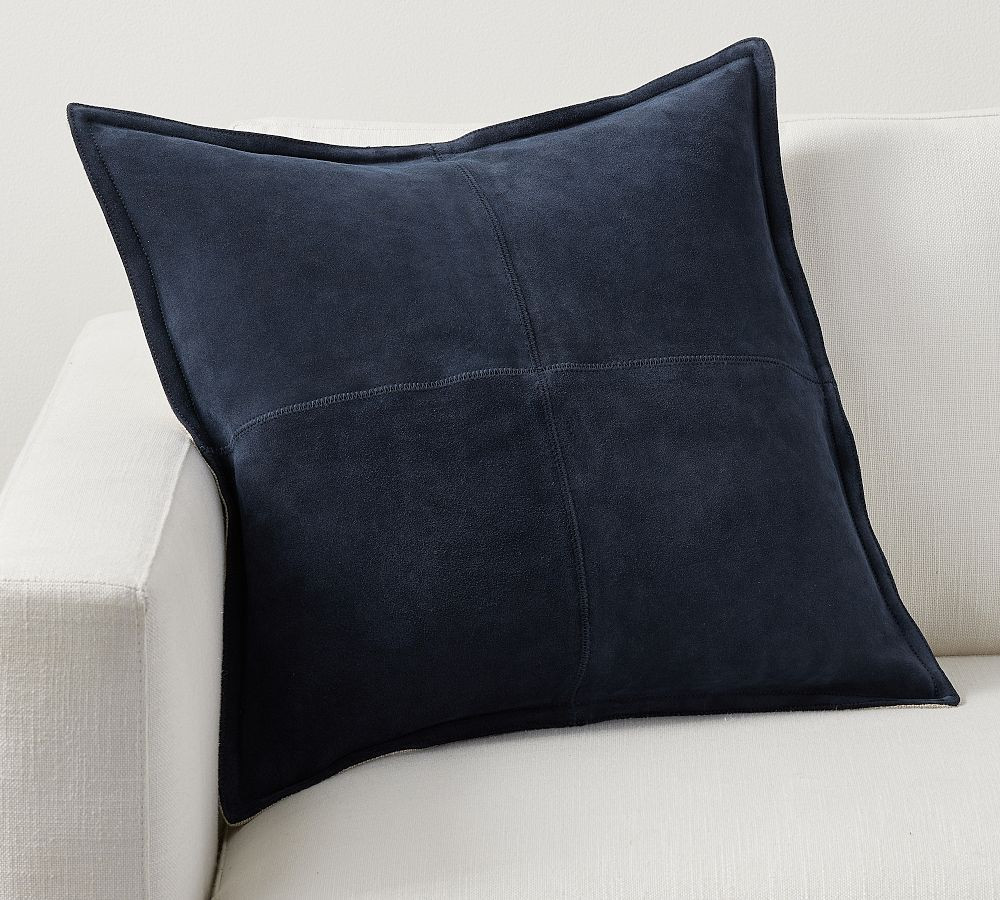 Pieced Suede Pillow | Pottery Barn (US)