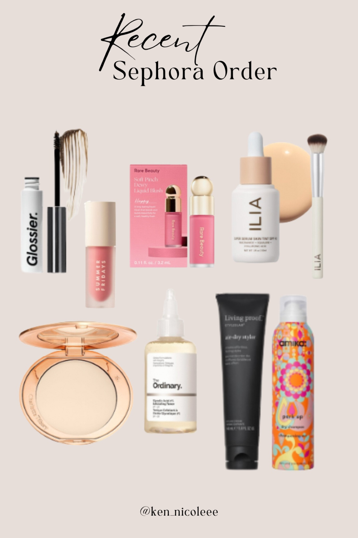 Sephora Recent Purchase

From left: 
1. Eye brow tint gel - listen, I like it better than the Charlotte Tilbury! 
2. Lip oil - luxurious feel for everyday. 
3. Liquid blush - super blend-able & kind of hard to mess up if you ask me. 
4. Skin tint - SPF 40, enough said. But also gives such a healthy glow with a makeup no makeup look. Just what I need for quick & easy mornings as a new mom!
5. A brush for the foundation - it’s small but does apply nicely! 
6. Flawless finish - just restock must. 
7. Facial Toner - if you’re looking for an affordable toner, I’d recommend. 
8. Hair air drying styling product with out the crunchy hair. 
9. Amika Dry Shampoo - I love everything Amika and it’s a holy grail item for me. 

Make up, foundation, blush, makeup brush, hair products, setting powder, skincare, eyebrow tint gel, glossier, summer Fridays, rare beauty, ilia, Charlotte Tilbury, the ordinary, living proof, Amika 



#LTKFindsUnder100 #LTKFindsUnder50 #LTKBeauty