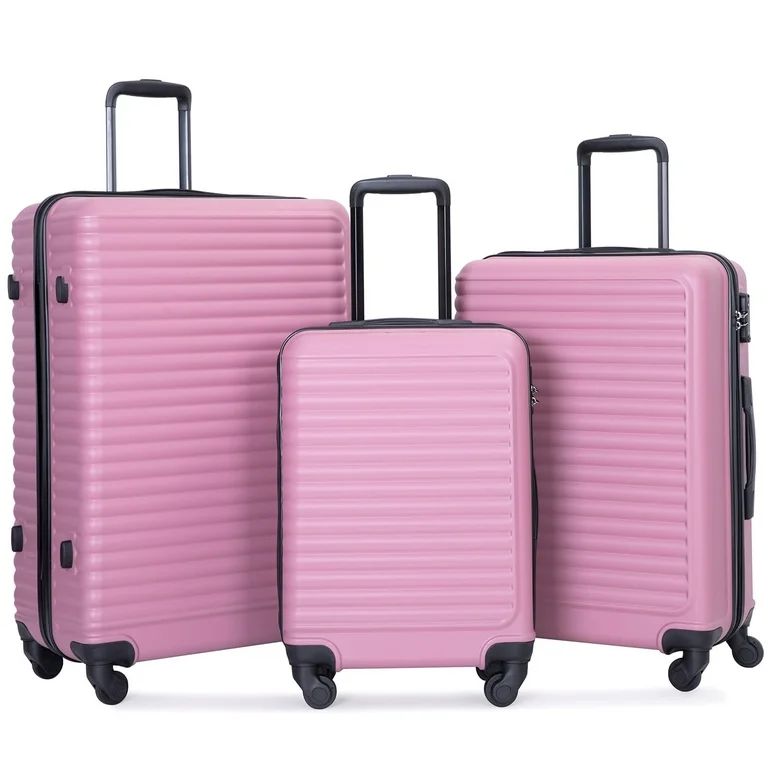 Travelhouse 3 Piece Hardside Luggage Set Hardshell Lightweight Suitcase with TSA Lock Spinner Whe... | Walmart (US)