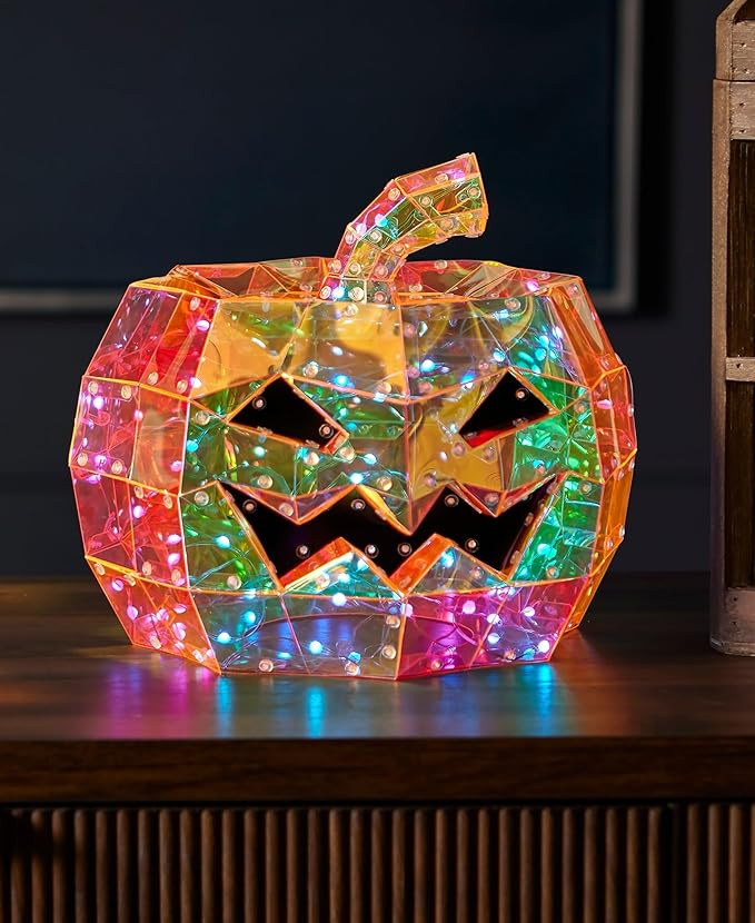 Prismatic Iridescent Pumpkin 12", LED Lights | Amazon (US)