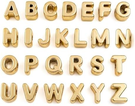 OVRUNS 26Pcs Large Letter Beads with Horizontal Hole Acrylic Alphabet Beads | Amazon (US)