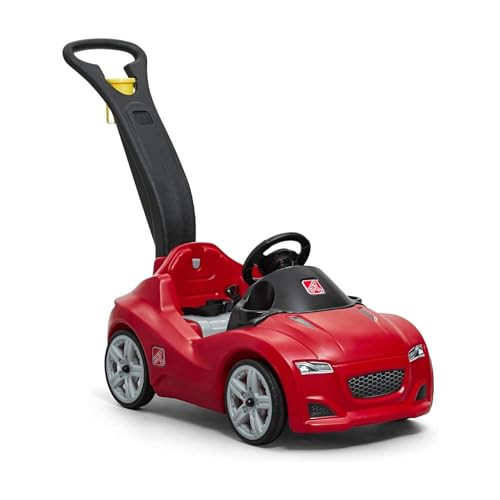 Step2 Whisper Ride Cruiser Kids Push Car, Ride On Toy, Stroller Substitute, Includes Seat Belt & Horn, Made of Durable Plastic, Max Weight 50 lbs., For Toddlers 18 Months - 4 Years Old, Red | Amazon (US)