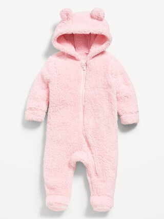 Hooded Critter Footed Sherpa One-Piece for Baby | Old Navy (US)