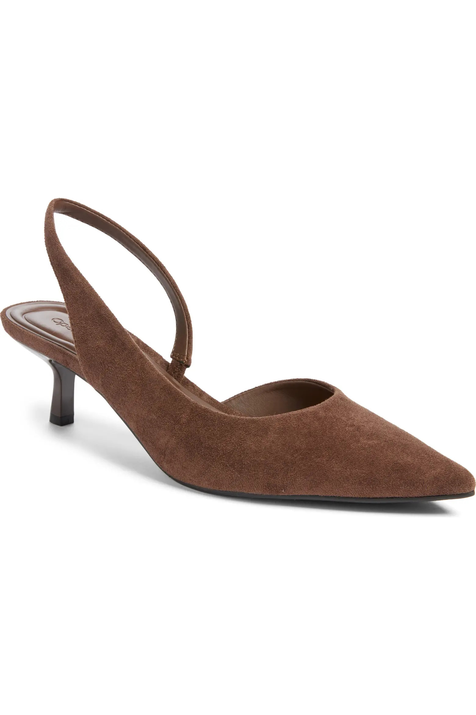 Corina Slingback Half d'Orsay Pointed Toe Kitten Heel Pump (Women) | Nordstrom | Nordstrom
