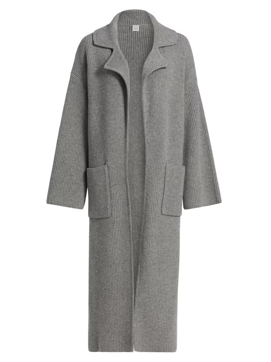 Wool-Blend Rib-Knit Cardigan Coat | Saks Fifth Avenue