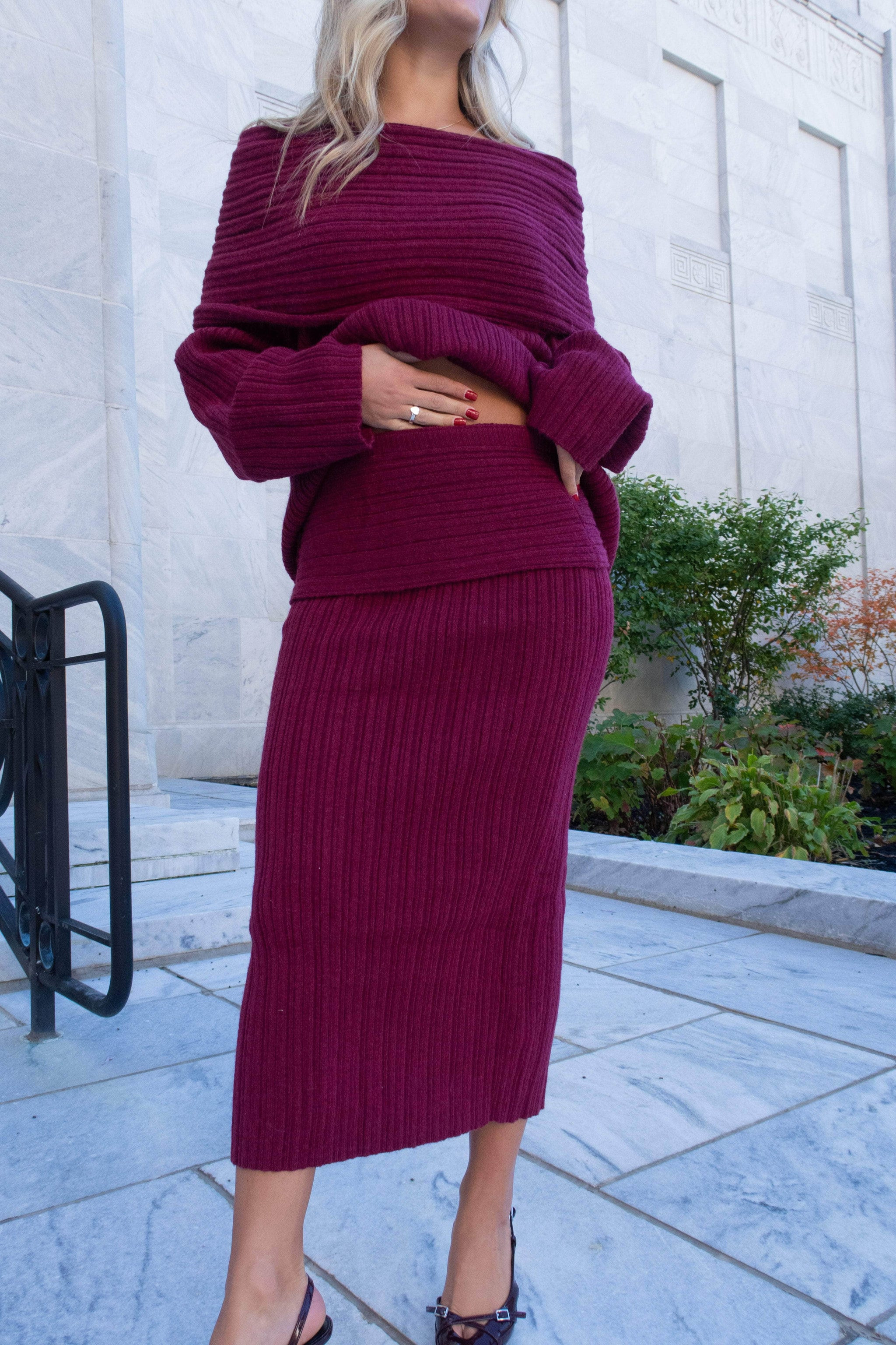 Harvest Wine Sweater Skirt | Lane 201 Boutique