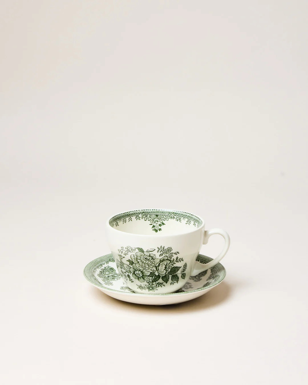 Vintage Transferware Mug & Saucer | Farmhouse Pottery