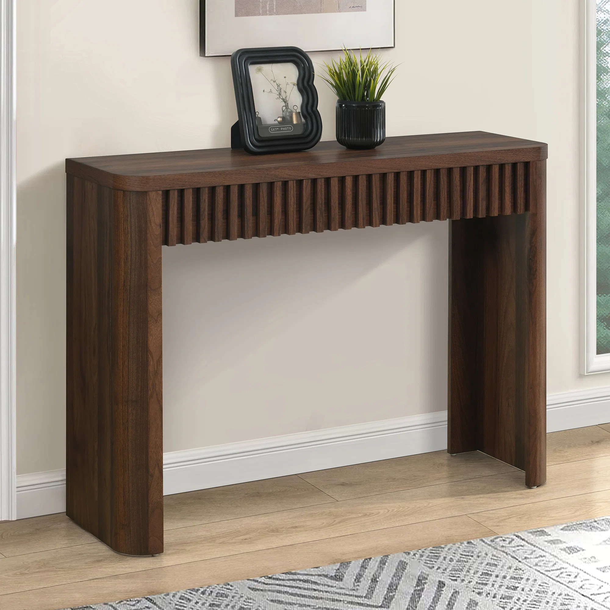Irwin 39.4" W Mid Century Modern Retangular Console Table with Fluted Front | Wayfair North America