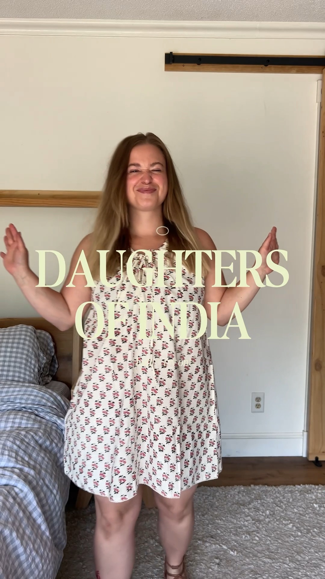 Daughters of India Try On haul 
CODE: JOLENE15 (if it doesn’t work through these links go to my socials page, click my linktree and use that link!) 

Sundress in peony size medium 
Kyra midi in medium 
Ria mini in Medium 
Ria blouse in small