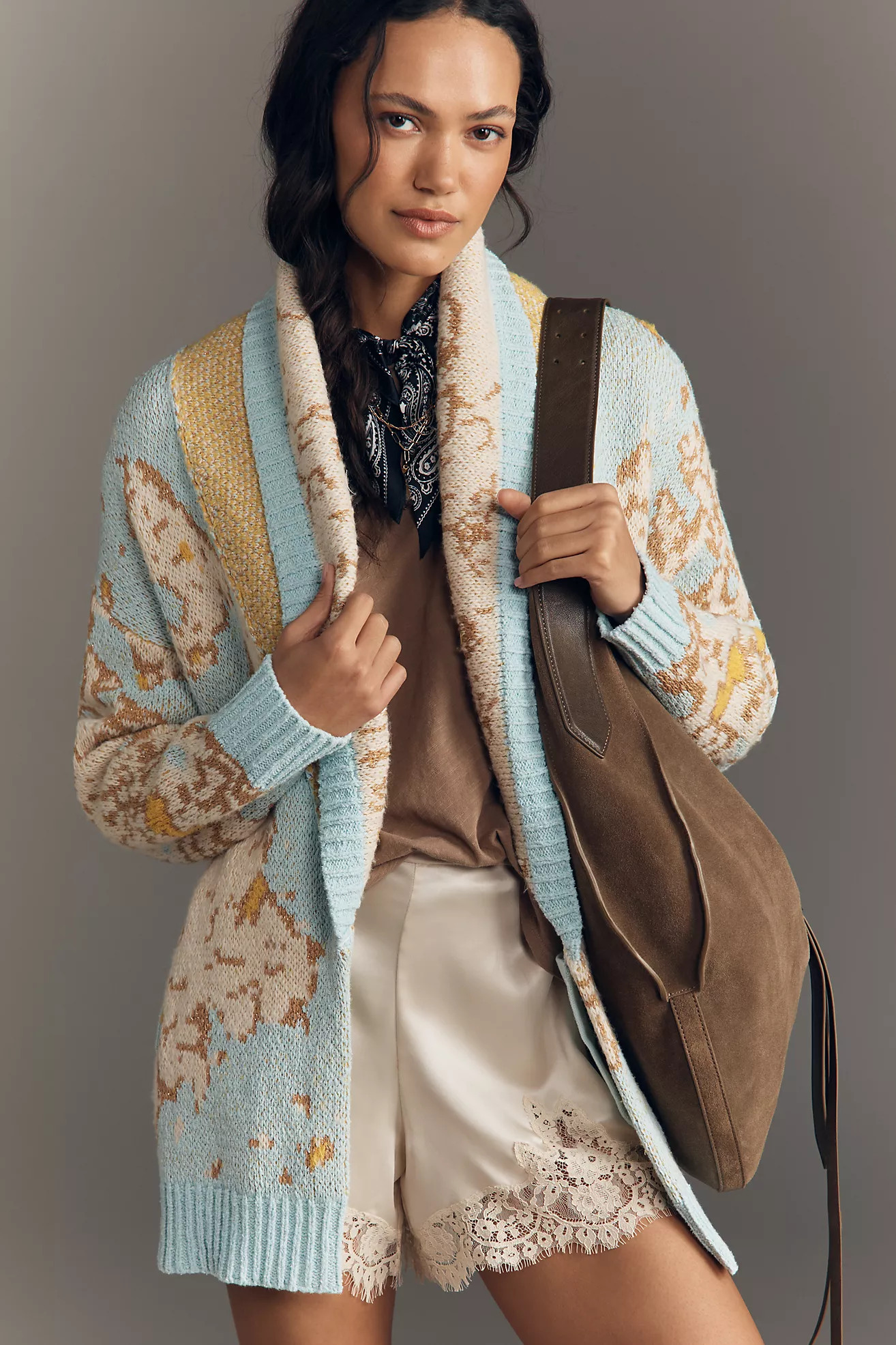 Pilcro Oversized Open-Front Longline Cardigan Sweater | Anthropologie (US)