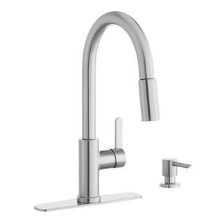 Paulina Single-Handle Pull-Down Sprayer Kitchen Faucet with TurboSpray, FastMount, Soap Dispenser... | The Home Depot