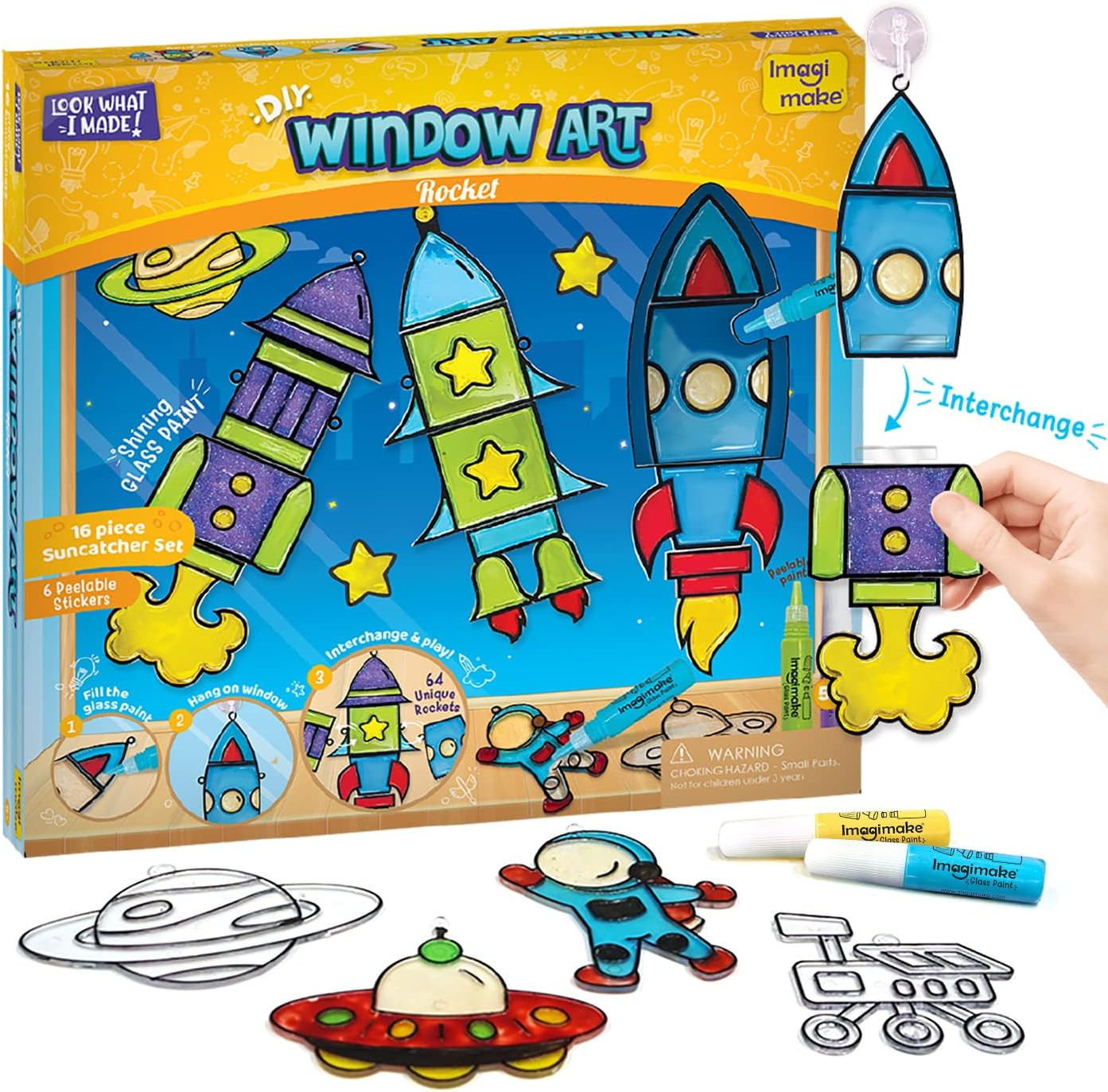 Imagimake Window Art for Kids - Rocket | Suncatcher Kits for Boys, Arts and Crafts for Ages 5-8 |... | Amazon (US)