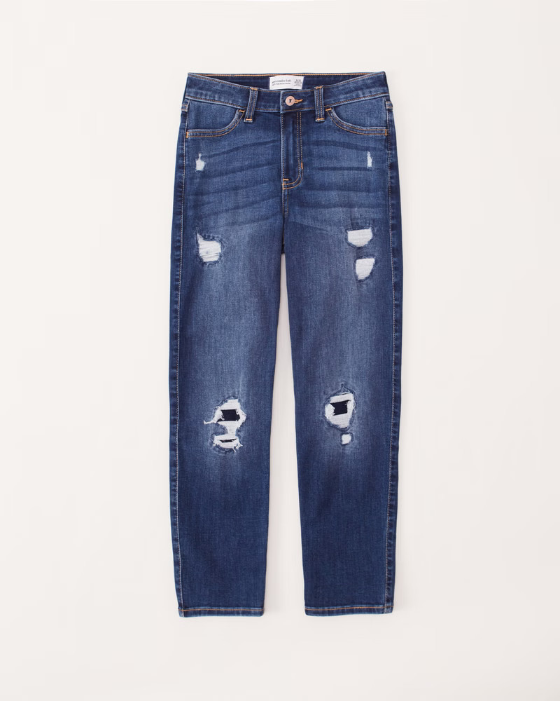 girls high rise mini mom jeans | girls bottoms | Abercrombie.com | Abercrombie & Fitch (US)