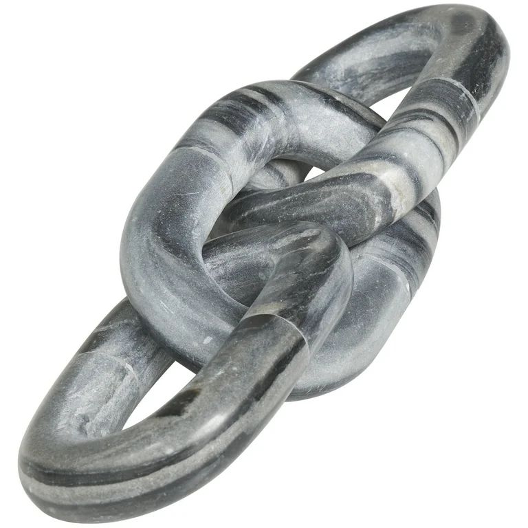 13" x 3" Gray Marble Geometric 3 Link Chain Sculpture, by DecMode | Walmart (US)