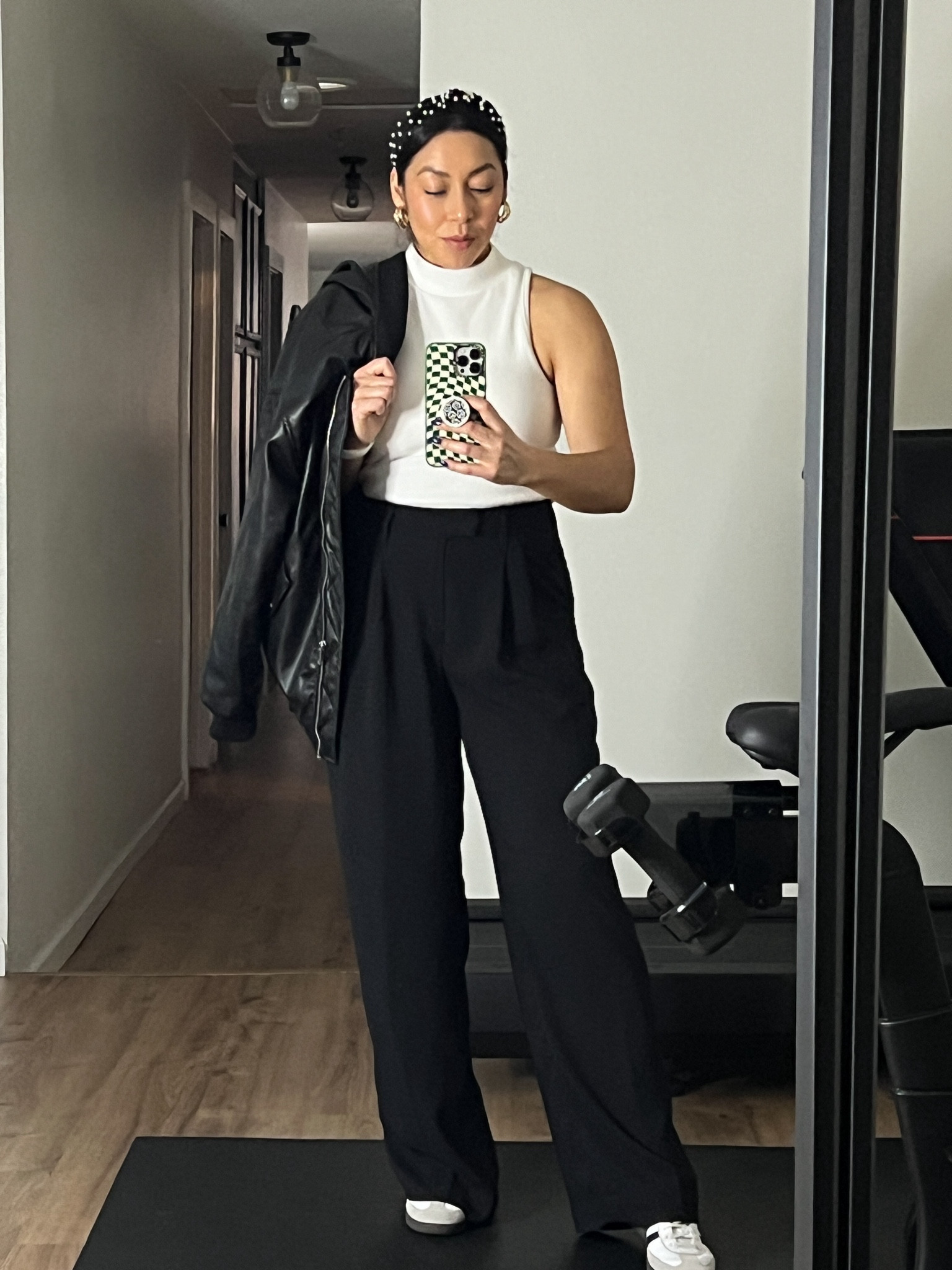 Oversized faux leather jacket with black trousers, plus you add pearls in the mix😍 You also can’t forget the Sambas!!

#LTKbeauty #LTKstyletip #LTKMostLoved